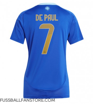 Argentinien Rodrigo De Paul #7 Replik Auswärtstrikot Damen Copa America 2024 Kurzarm